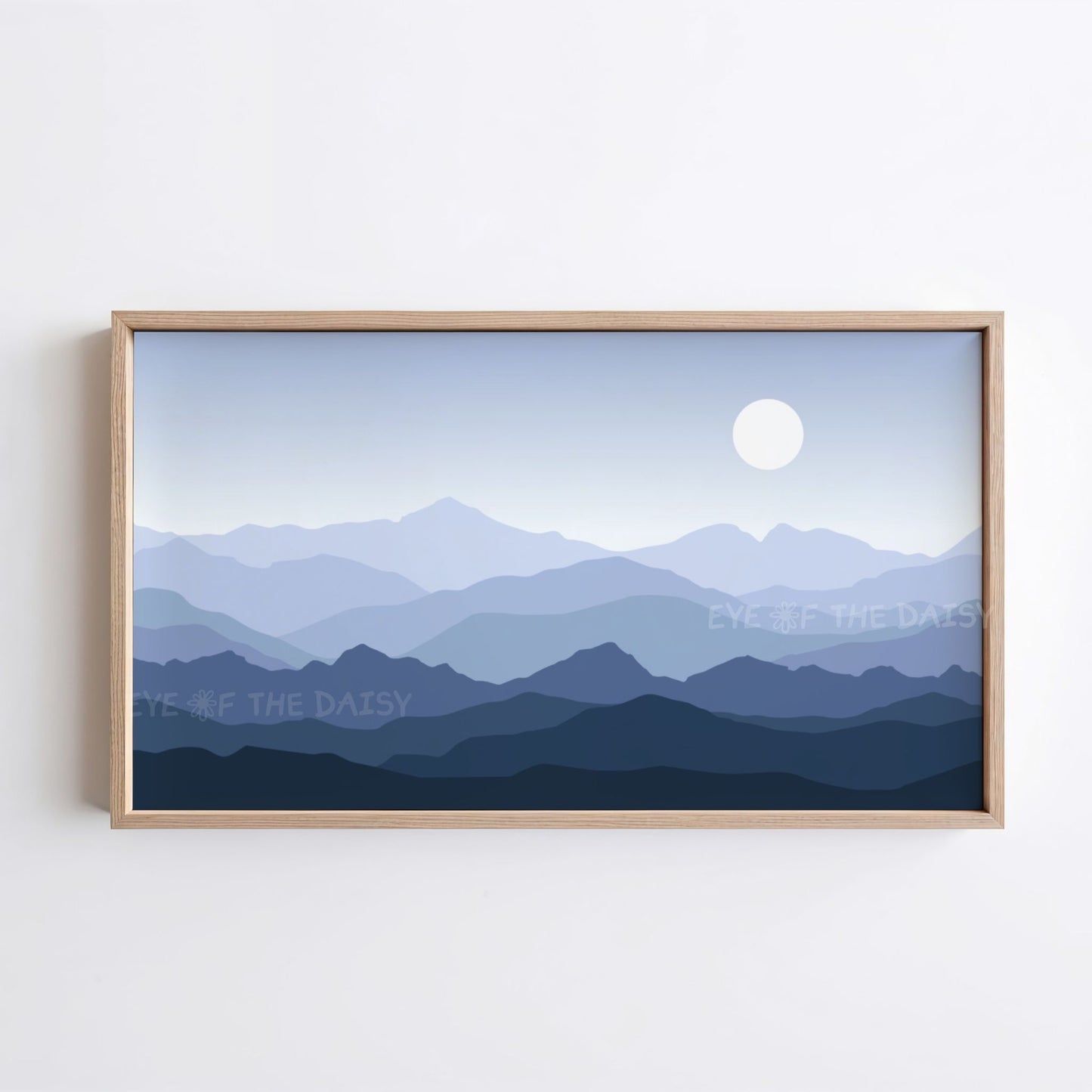 Blue Grey Tone Abstract Mountains 4K TV Art | Calming Minimal Landscape TV Art 4K