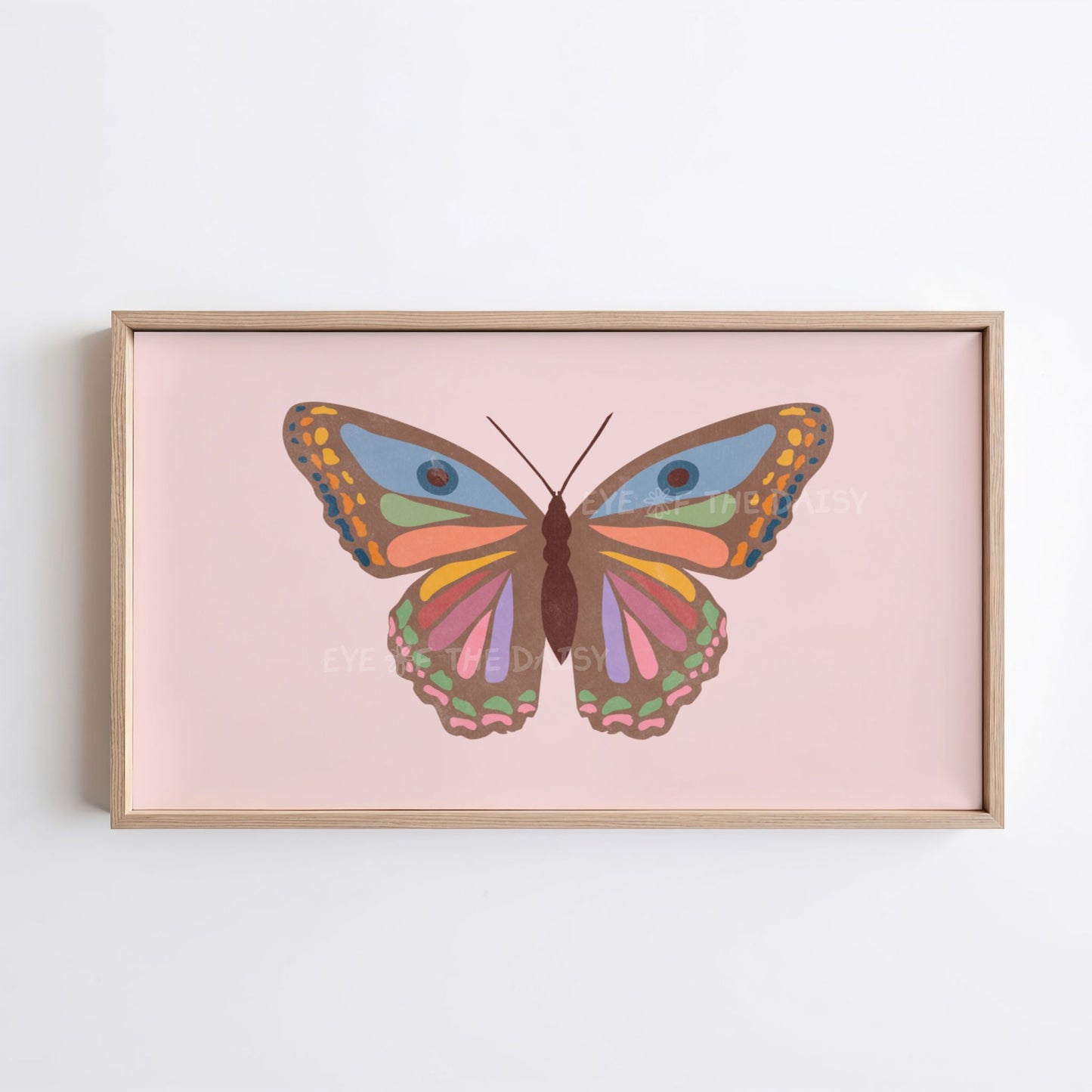 Abstract Butterfly 4K TV Art |  Blush Pink Eclectic Boho Butterfly Art for TV Screen