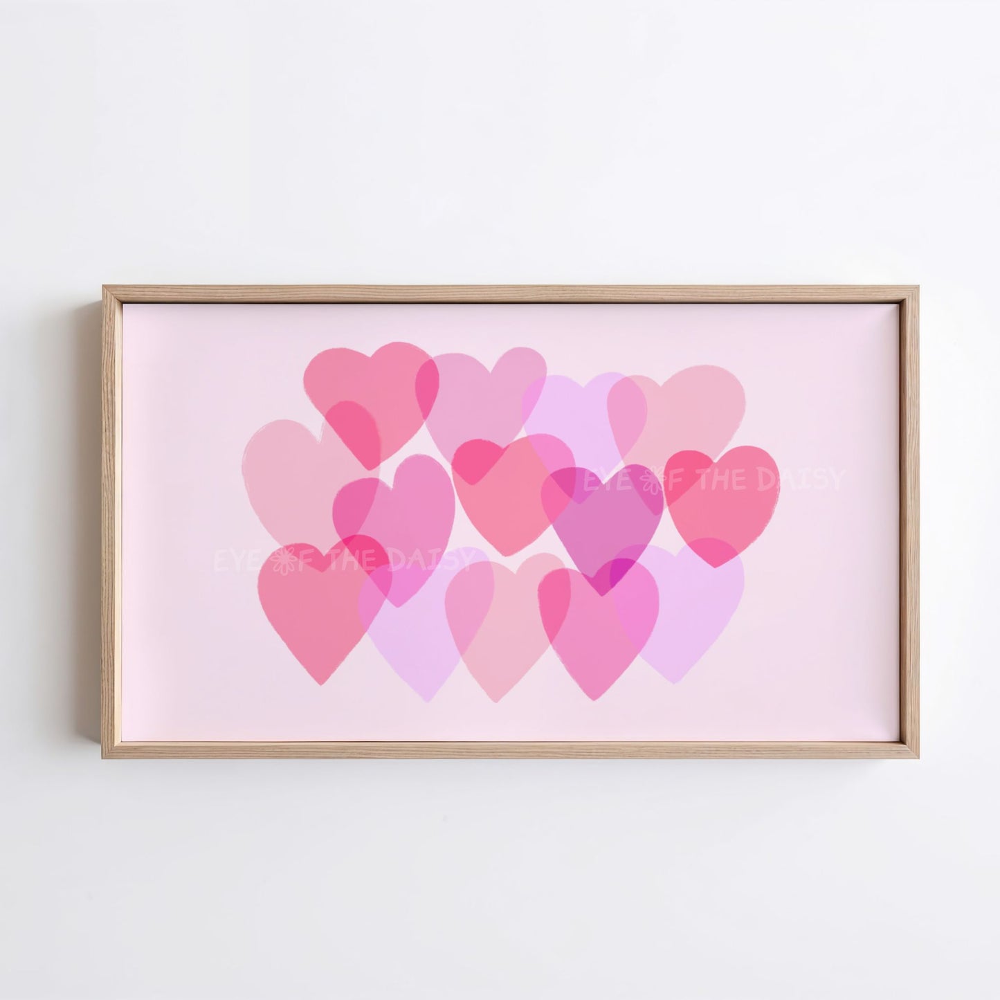 Pink Abstract Hearts 4k TV Art | Minimal Modern Hearts 4K Artwork for TV Screen