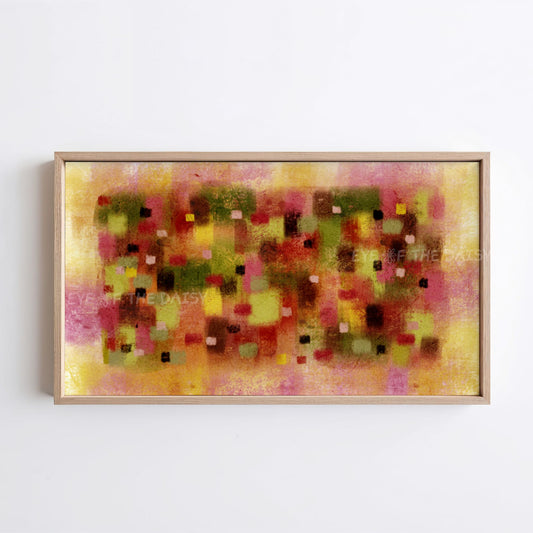 Maroon Mustard Olive Green Abstract Expressionist 4K TV Art | Earth Tone Contemporary Art