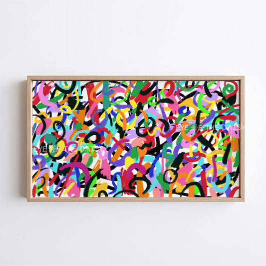 Graffiti Style Contemporary Abstract 4K TV Art | Vibrant Colourful Modern TV Art 4K