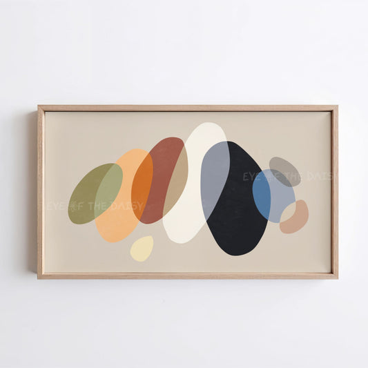 Mid Century Modern Abstract 4K TV Art | Earth Tone Organic Shapes Art for TV Screen