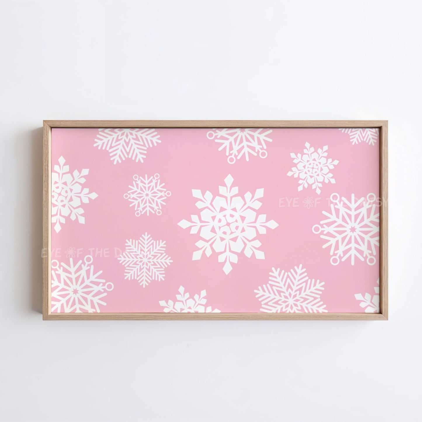 Pink Christmas Snowflakes 4K TV Art | Retro Pastel Pink Holiday TV Artwork 4K