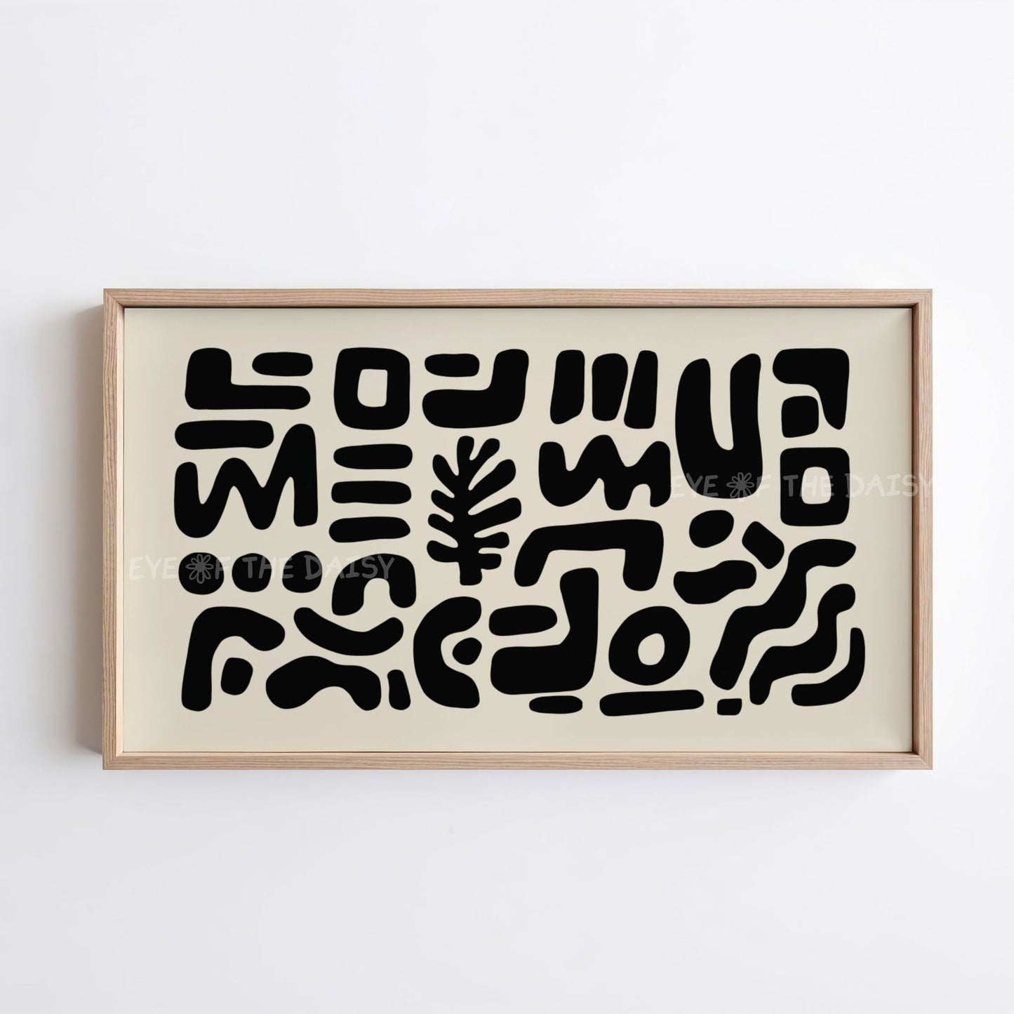 Black Abstract Shapes 4K TV Art | Neutral Modern Cut-Outs TV Artwork 4K