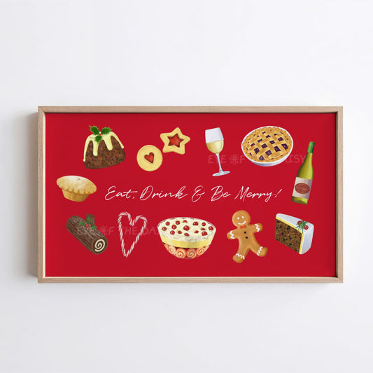 Traditional Christmas 4K TV Art | Holiday Food Illustration 4K TV Art