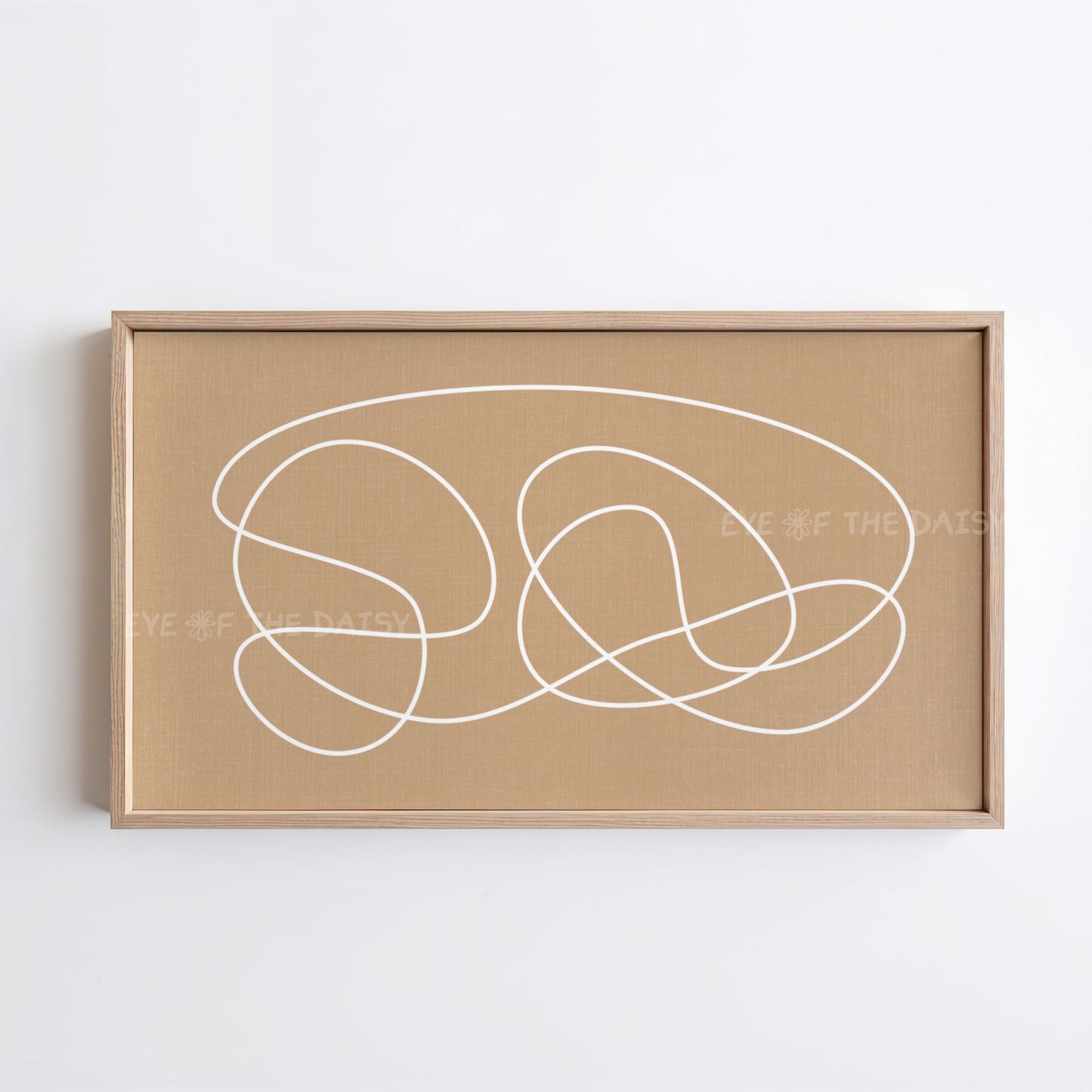 White Beige Boho Line Art 4K TV Art | Tan Minimal Abstract Scribble TV Artwork 4K