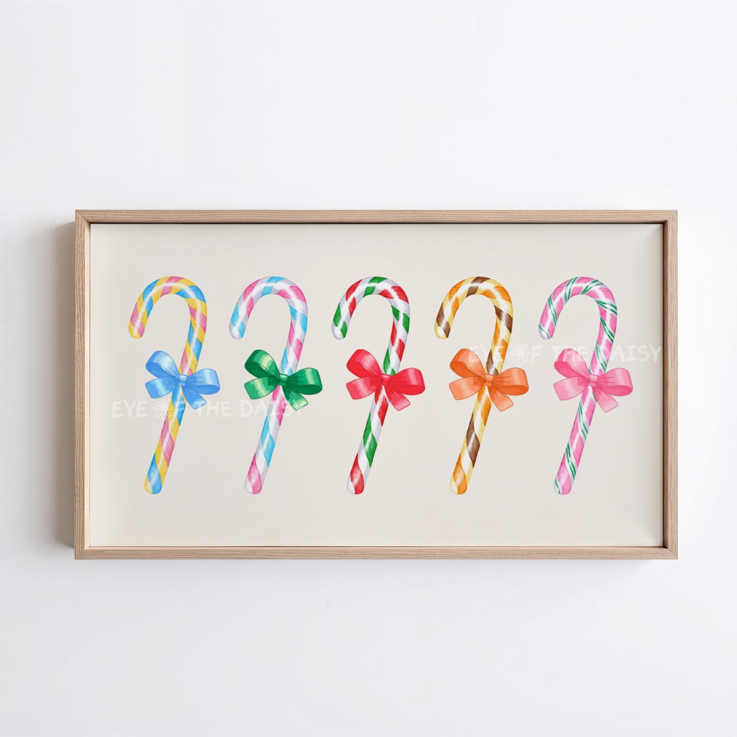 Christmas Candy Canes 4K TV Art | Cute Colourful Holiday Art for TV Screen