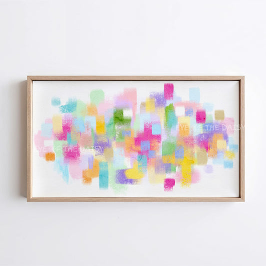 Pink Purple Green Yellow Abstract Expressionist 4K TV Art | Colourful Brushstrokes TV Art