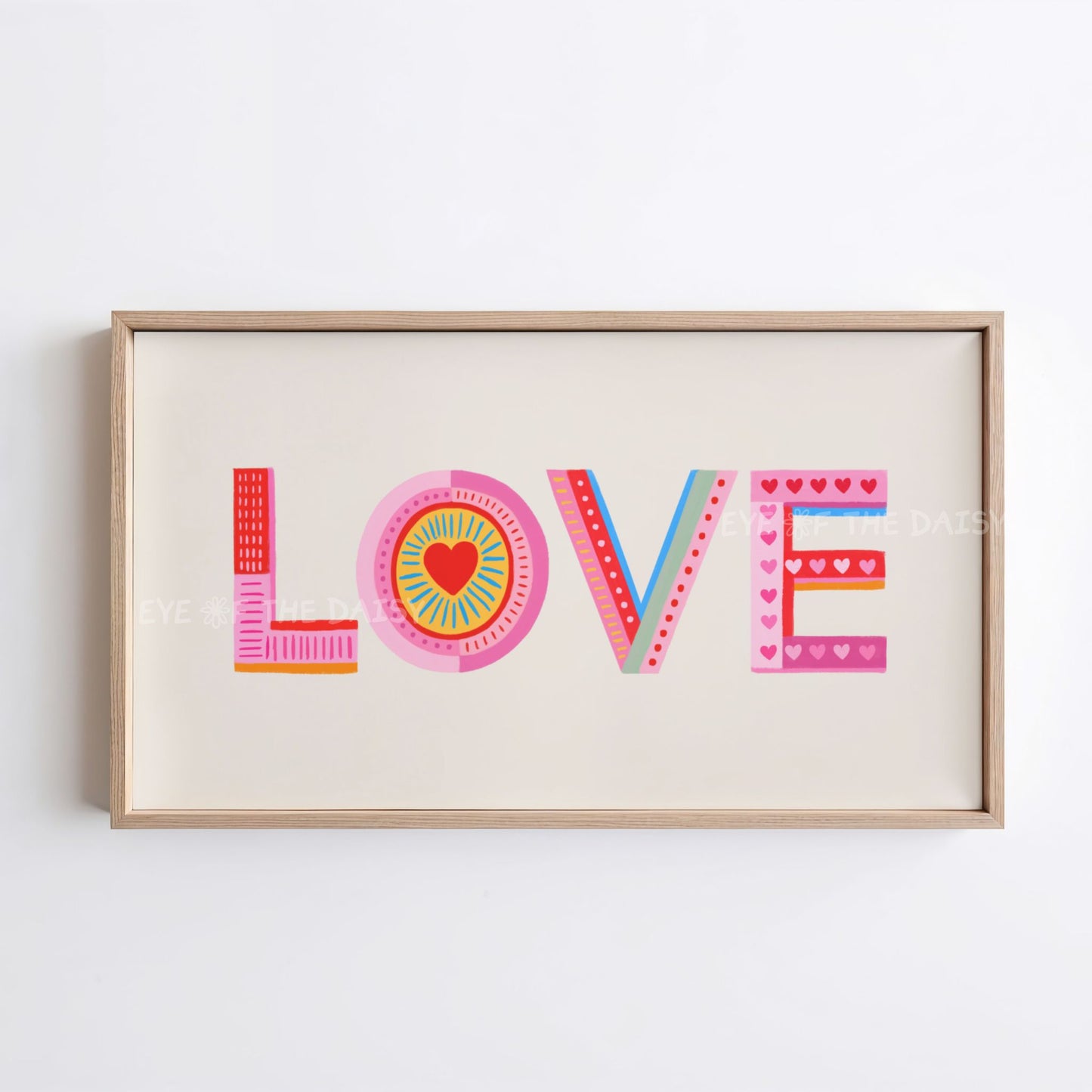 Quirky Love Typography 4K TV Art | Colourful Valentine's Day Art for TV Screen