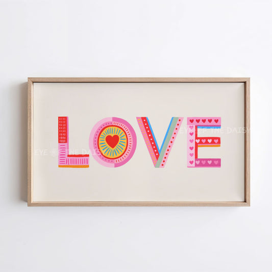 Quirky Love Typography 4K TV Art | Colourful Valentine's Day Art for TV Screen