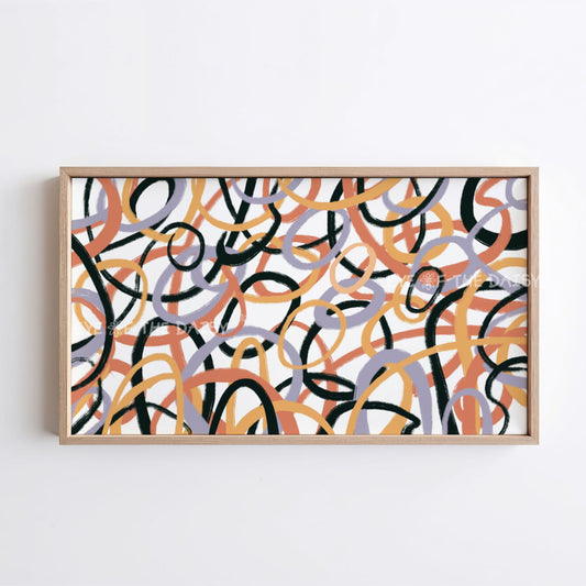 Brown Beige Black Contemporary Abstract 4K TV Art | Earth Tone Digital Painting 4K TV Art