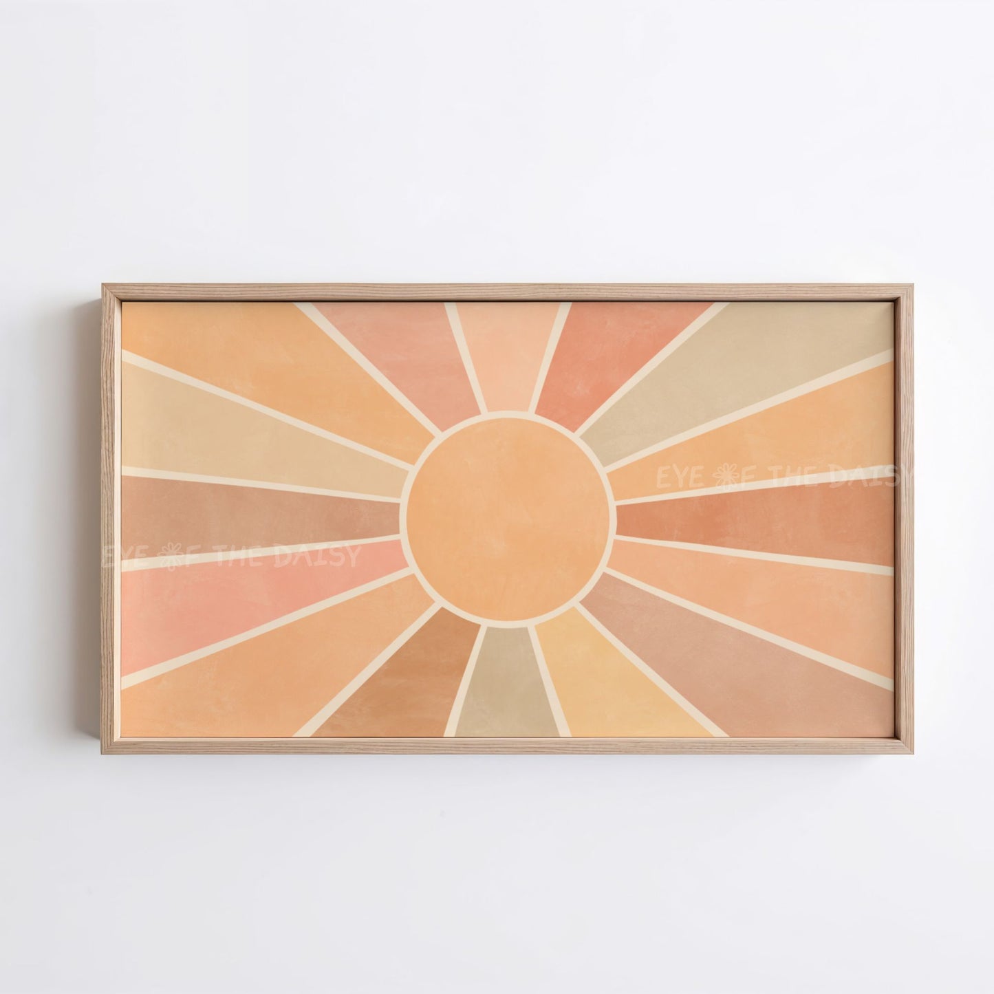 Boho Sunburst 4K TV Art | Earth Tone Minimal Sun Art for TV Screen