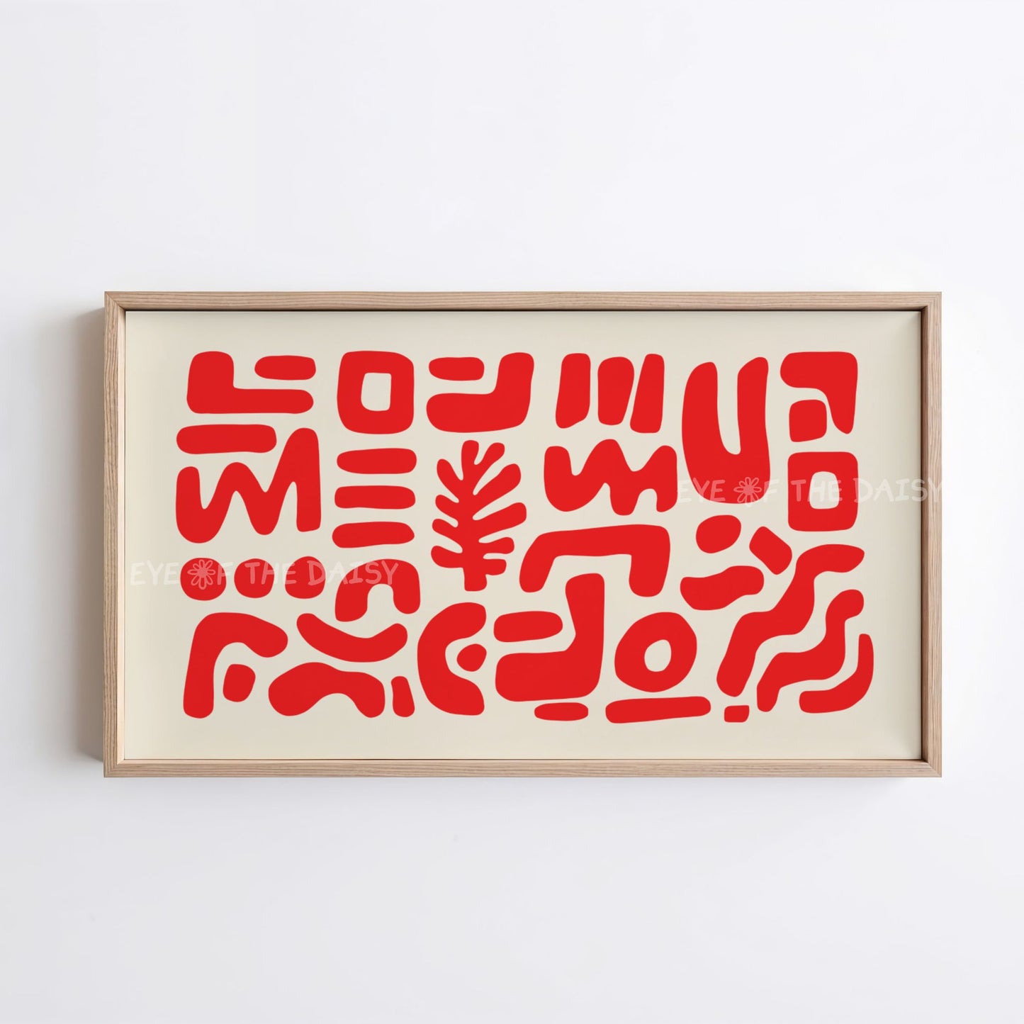 Red & Beige Abstract Cut-Out Shapes 4K TV Art | Contemporary Modern 4K Art for TV Screen