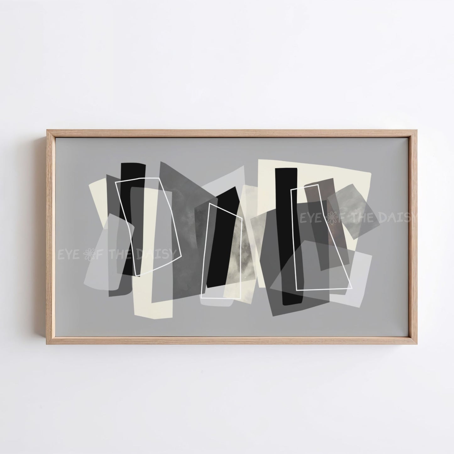 Grey Black Modern Abstract TV Art 4K | Contemporary Geometric 4K TV Art