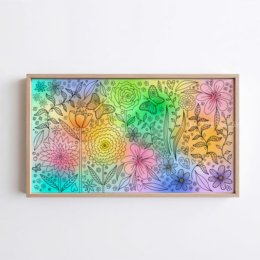 Intuitive Botanical Abstract 4K TV Art | Vibrant Colourful Floral Art for TV Screen