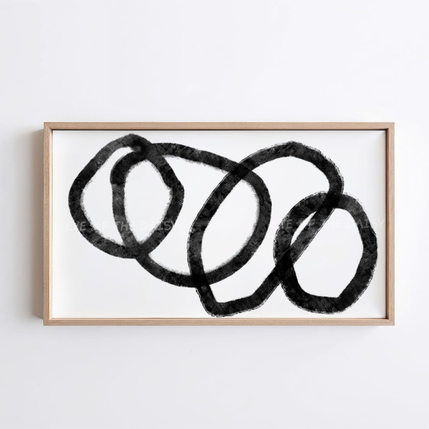 Black and white abstract line art 4K TV art, minimalist art for 4K TV screen for modern Scandi living room decor