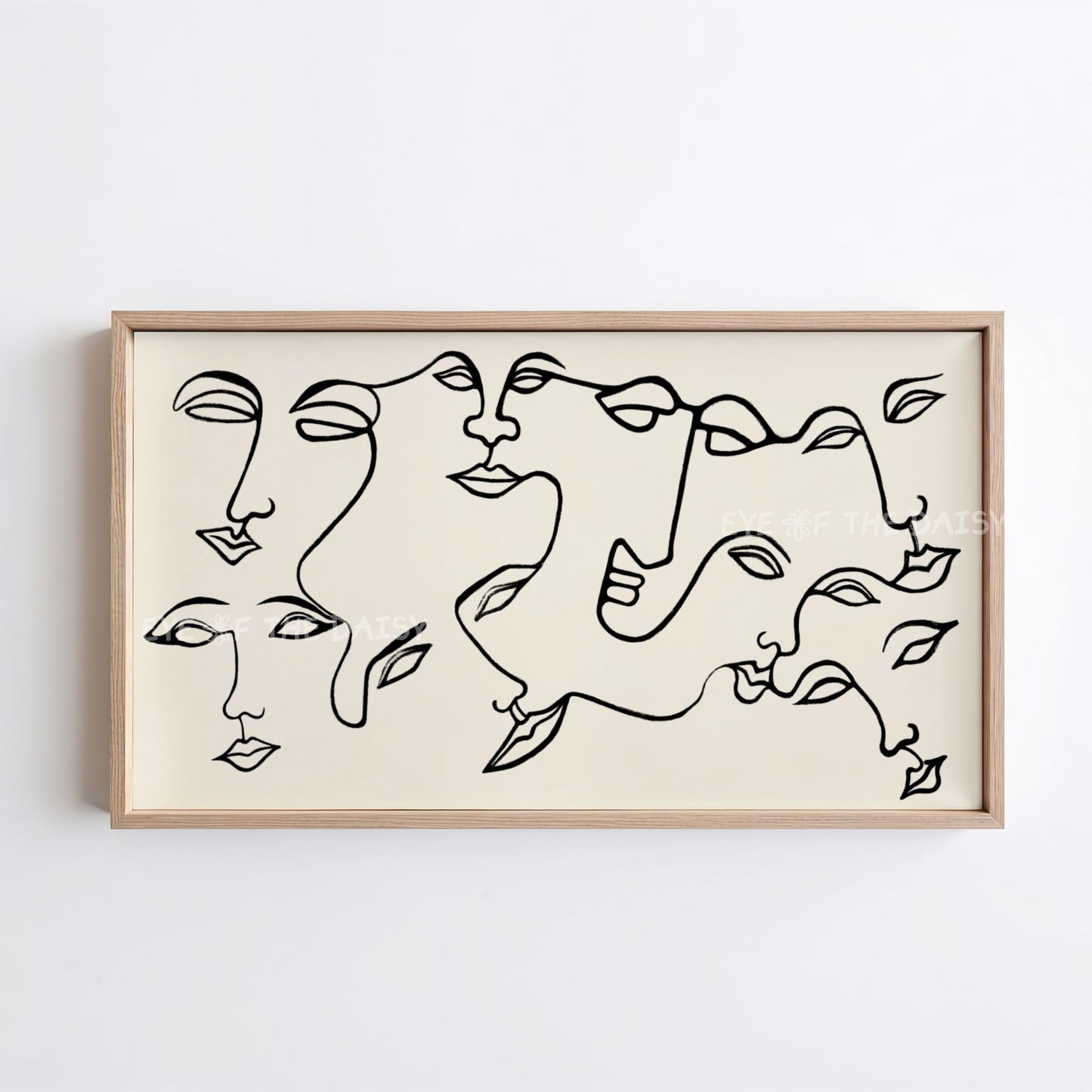 Abstract Faces 4K TV Art | Contemporary Face Line Art for TV Screen