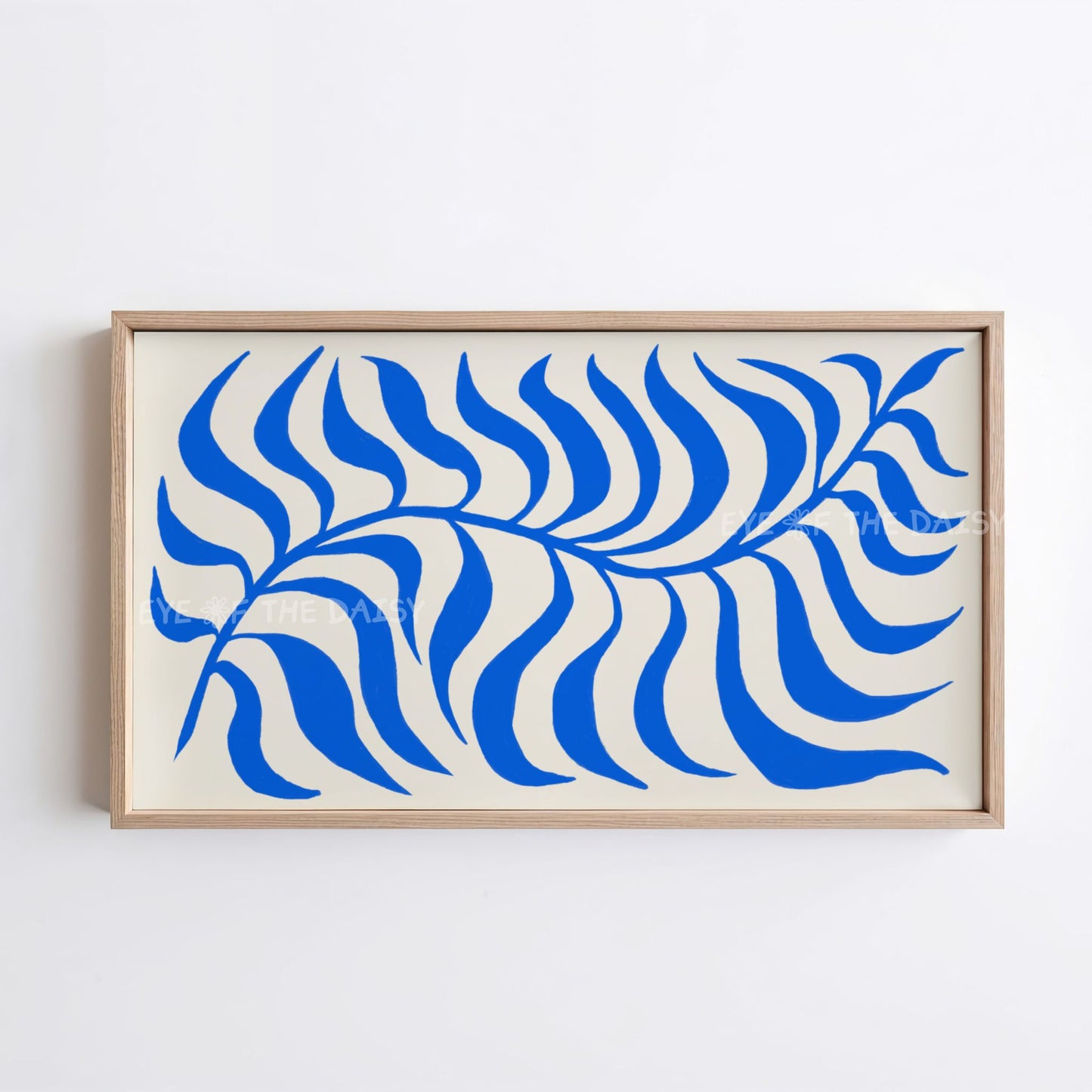 Royal Blue Abstract Leaf 4K TV Art | Modern Botanical 4K Art for TV Screen 4K