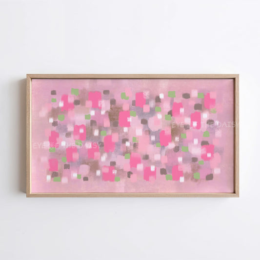 Pink Abstract Expressionist 4K TV Art | Contemporary Brushstrokes Art for TV Screen 4K