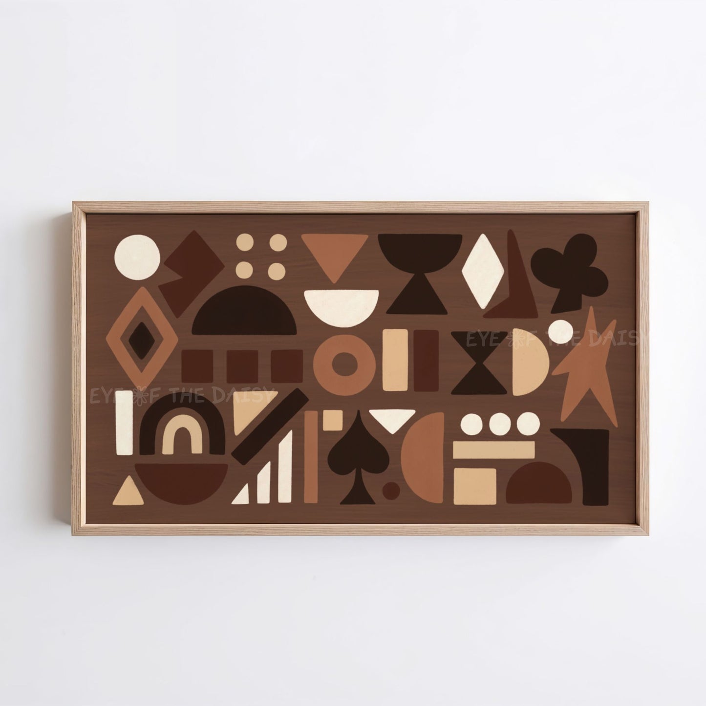 Brown Beige Cream Abstract Shapes 4K TV Art | Contemporary Mid Century Modern TV Art