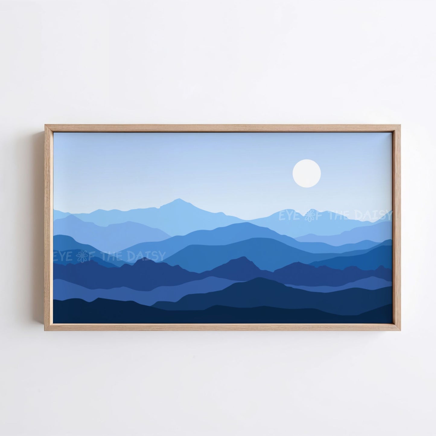 Blue Abstract Mountains 4K TV Art | Minimal Landscape Art for TV Screen
