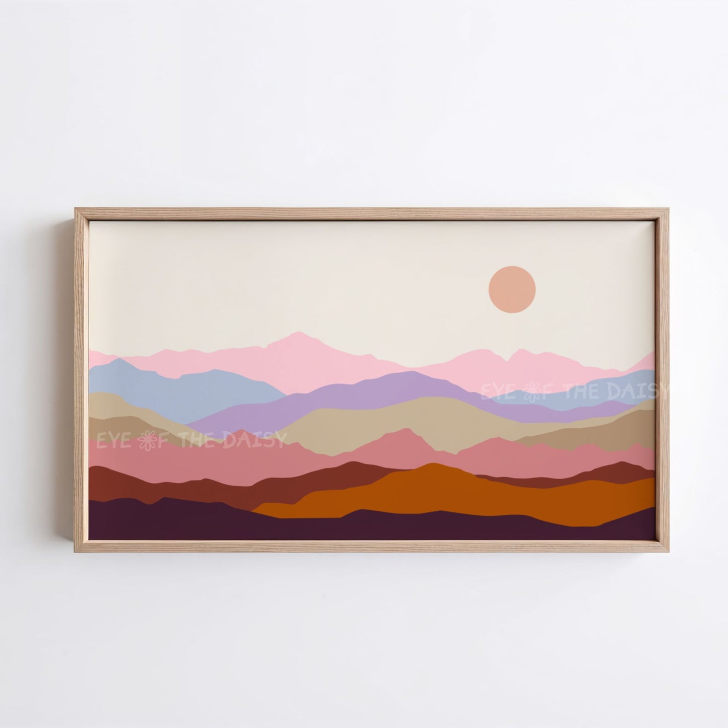 Boho Mountain Landscape TV Art 4K | Mid Century Modern 4K Art for TV Screen