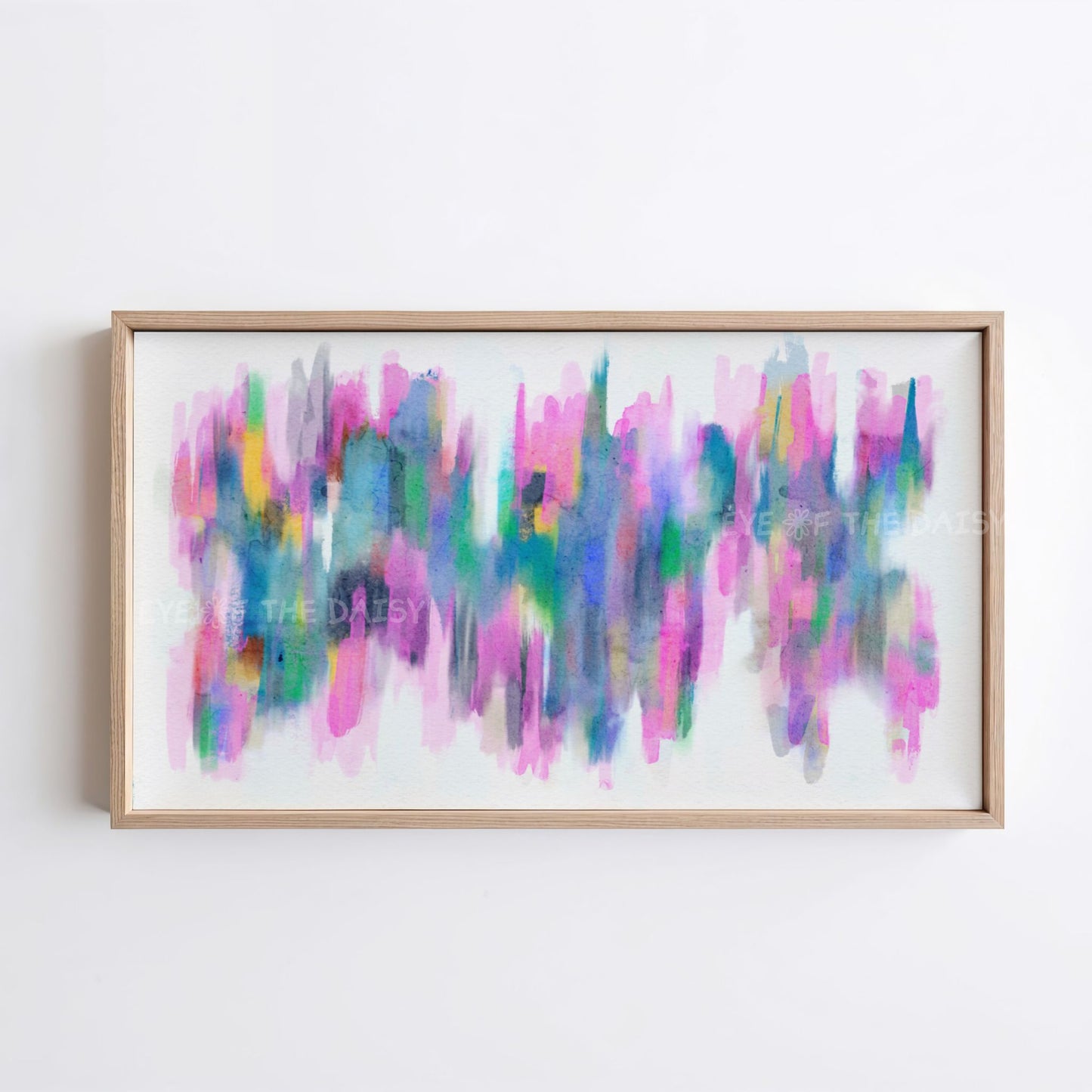 Pink Blue Teal Watercolour Abstract 4K TV Art | Vibrant Contemporary Art for TV Screen 4K