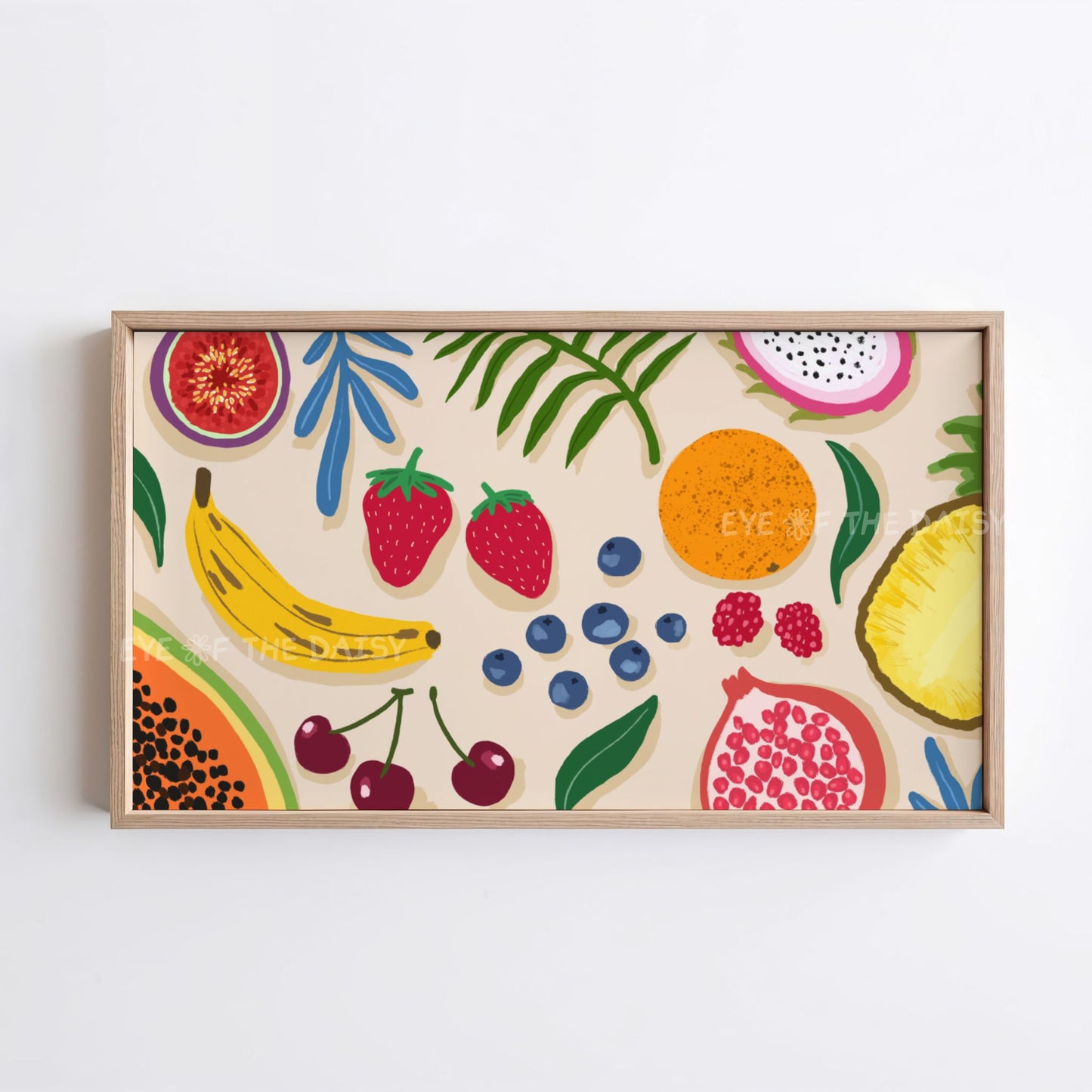 Colourful Tropical Fruit 4K TV Art | Boho Botanical 4K Art for TV Screen