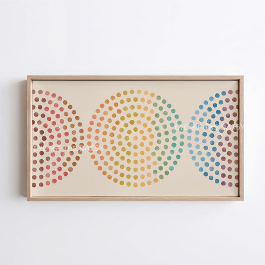 Multicoloured Watercolour Dots 4K TV Art | Boho Intuitive Art for TV Screen 4K