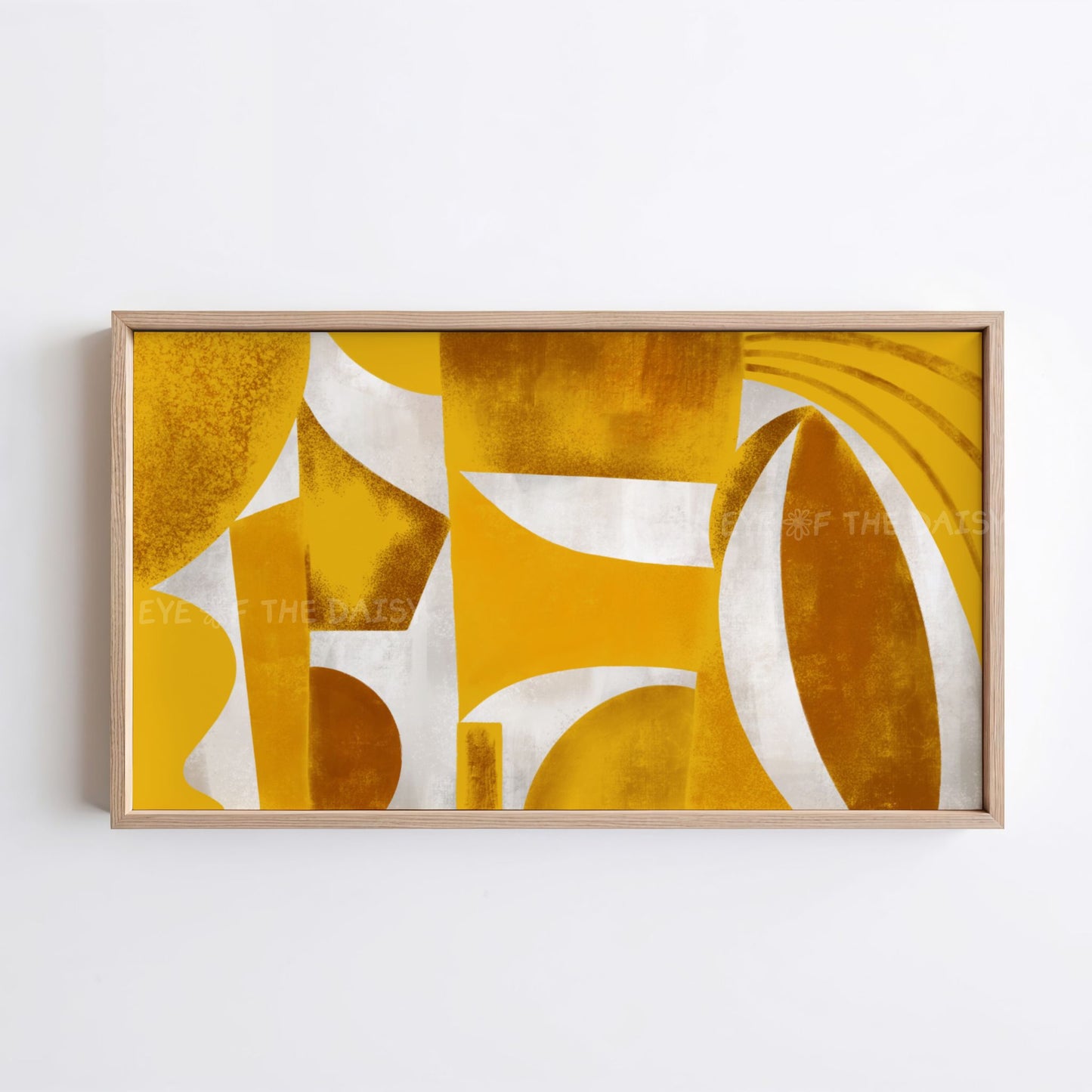 Gold Mustard Yellow Abstract 4K TV Art | Contemporary Geometric Art for TV Screen 4K