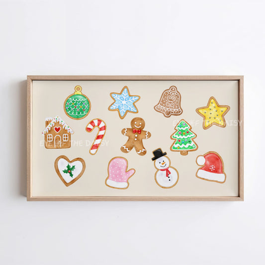 Christmas Gingerbread Cookies 4K TV Art | Colourful Holiday 4K Art for TV Screen