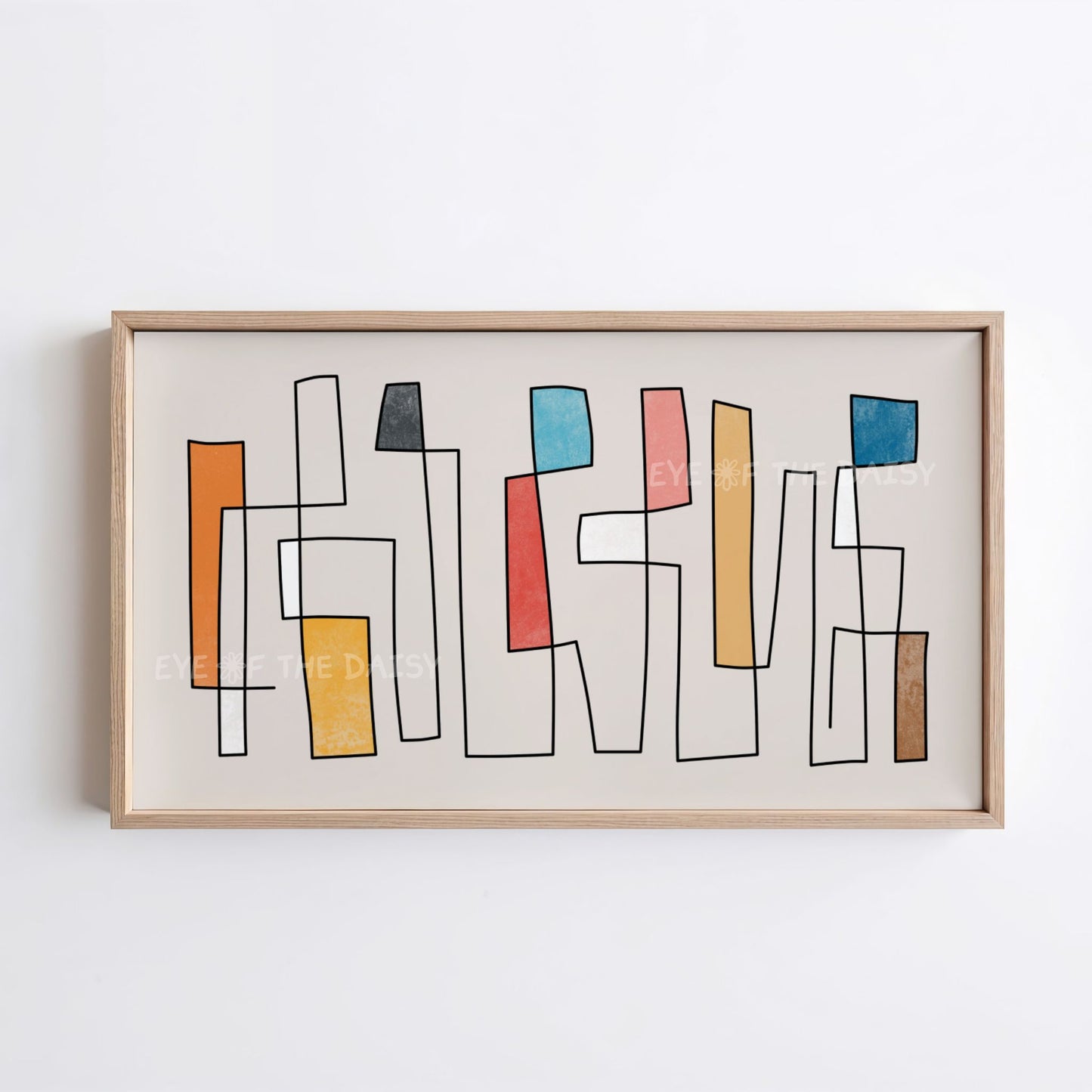 Mid Century Modern Abstract 4K TV Art | Contemporary Line Art for TV Screen