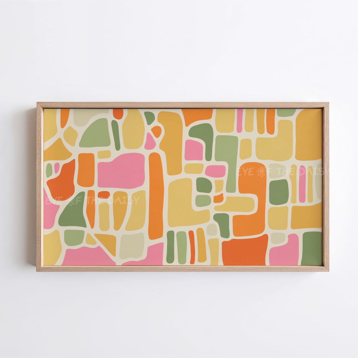 Olive Green Pink Orange Mustard Abstract 4K TV Art | Contemporary Organic TV Art 4K