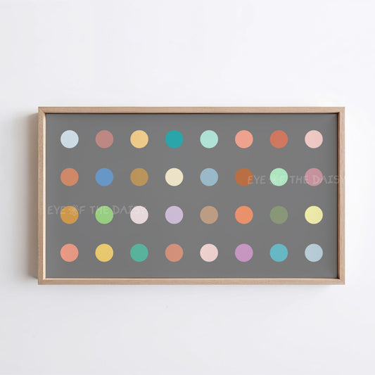Grey Pastel Coloured Dots Abstract 4K TV Art | Minimal Contemporary Art for TV Screen