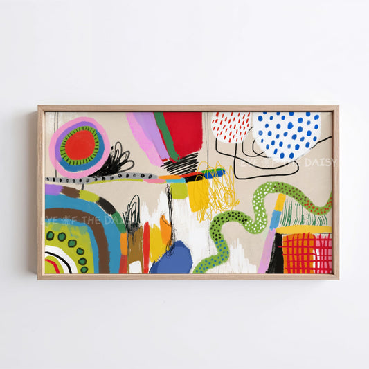 Quirky Contemporary Abstract 4K TV Art | Colourful Modern Expressionist TV Art 4K