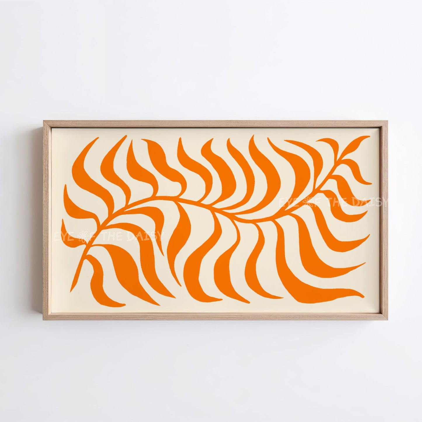 Orange Abstract Leaf TV Art 4K | Boho Modern Botanical 4K Art for TV Screen