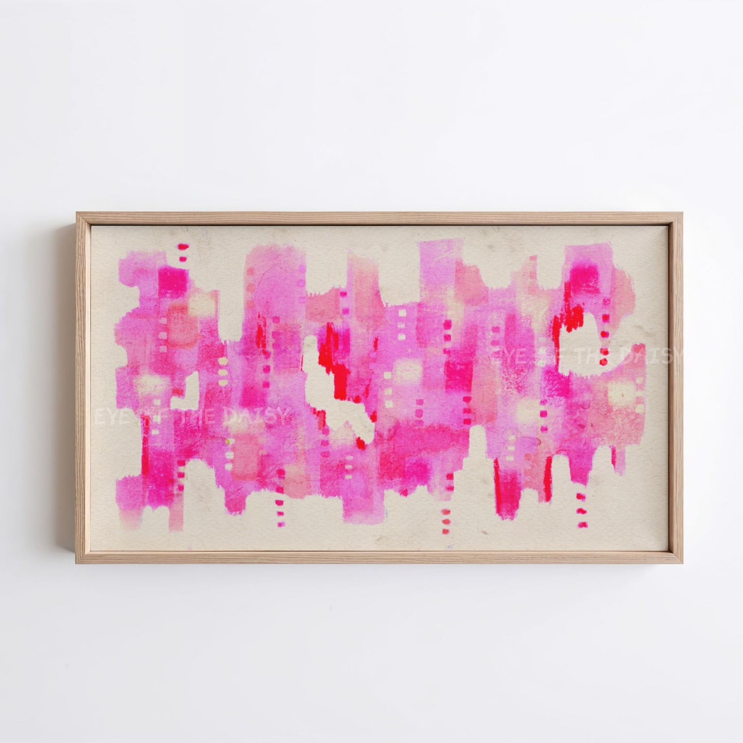 Bright Pink Beige Abstract Expressionist 4K TV Art | Vibrant Contemporary Digital Painting