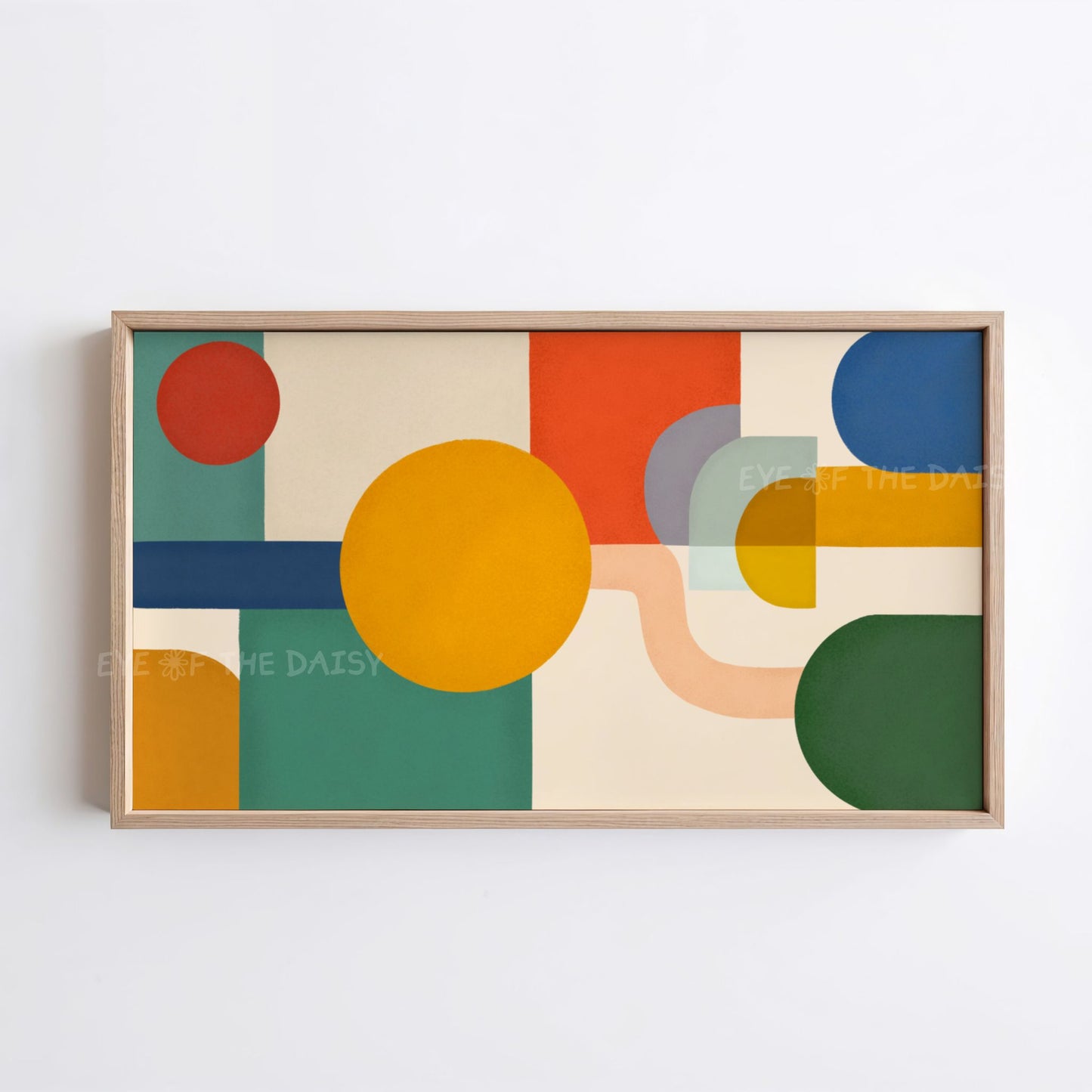 Red Mustard Green Blue Mid Century Modern TV Art 4K | Contemporary Abstract 4K TV Art