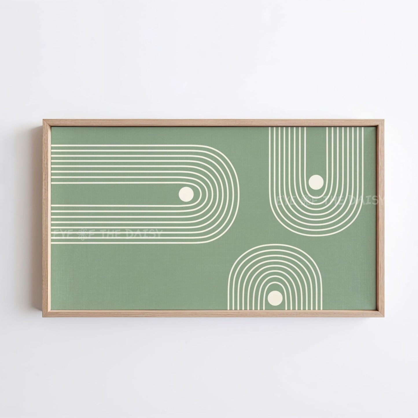 Sage Green Mid Century Modern Arches TV Art 4K | Geometric Minimal 4K TV Artwork