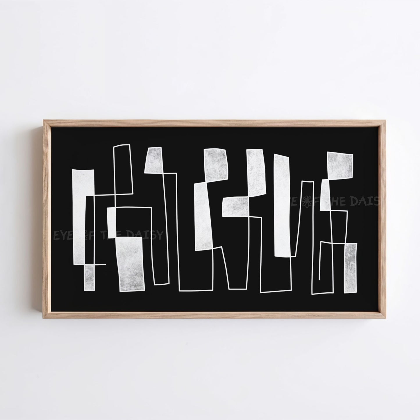 Black & White Contemporary Line Abstract 4K TV Art | Mid Century Modern TV Artwork 4K