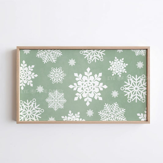Sage Green Boho Christmas TV Art 4K | Sage Green Holiday Decor 4K TV Artwork