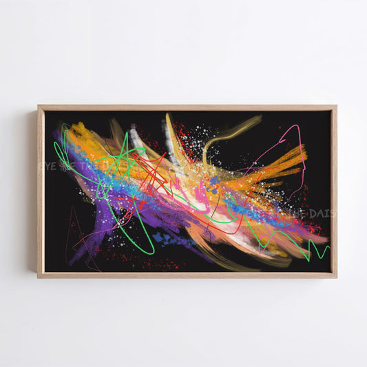Bright Abstract Expressionist 4K TV Art | Colourful Contemporary 4K Art for TV Screen