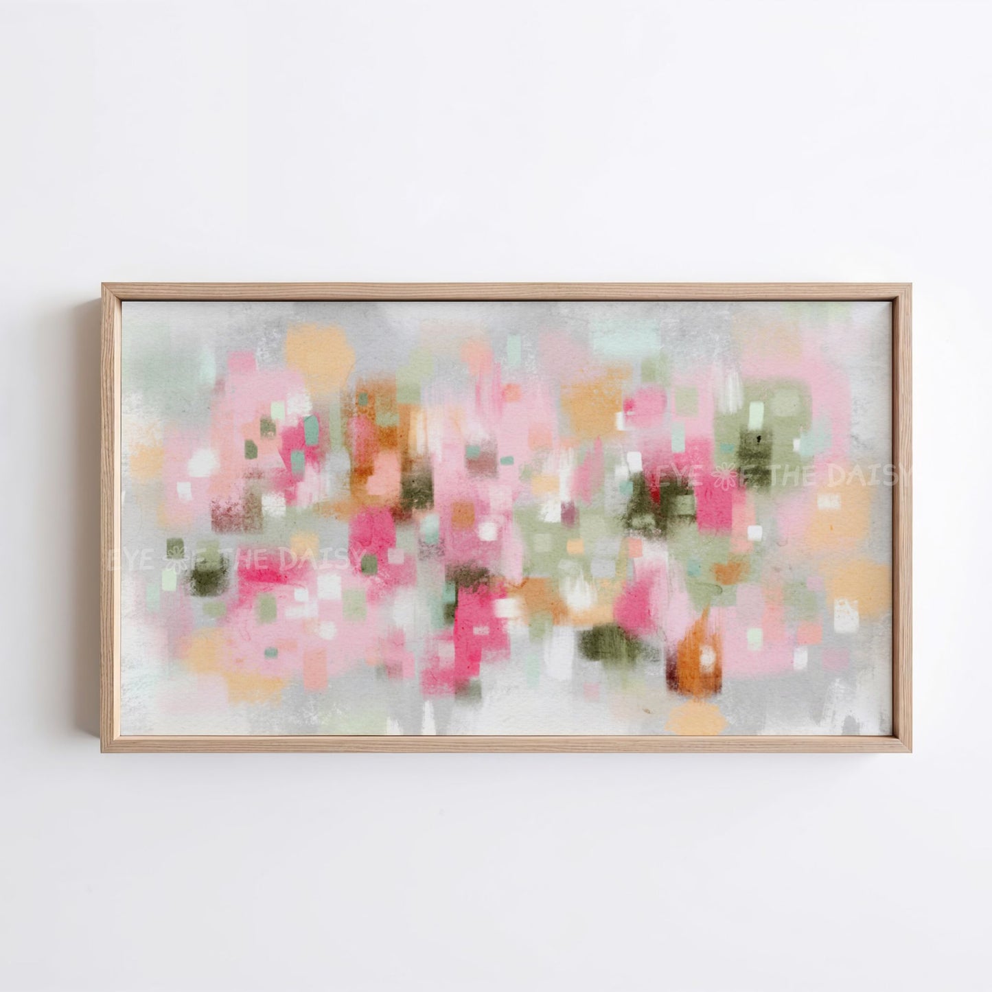 Pink Grey Sage Olive Green Brushstrokes 4K TV Art | Abstract Expressionist TV Art 4K