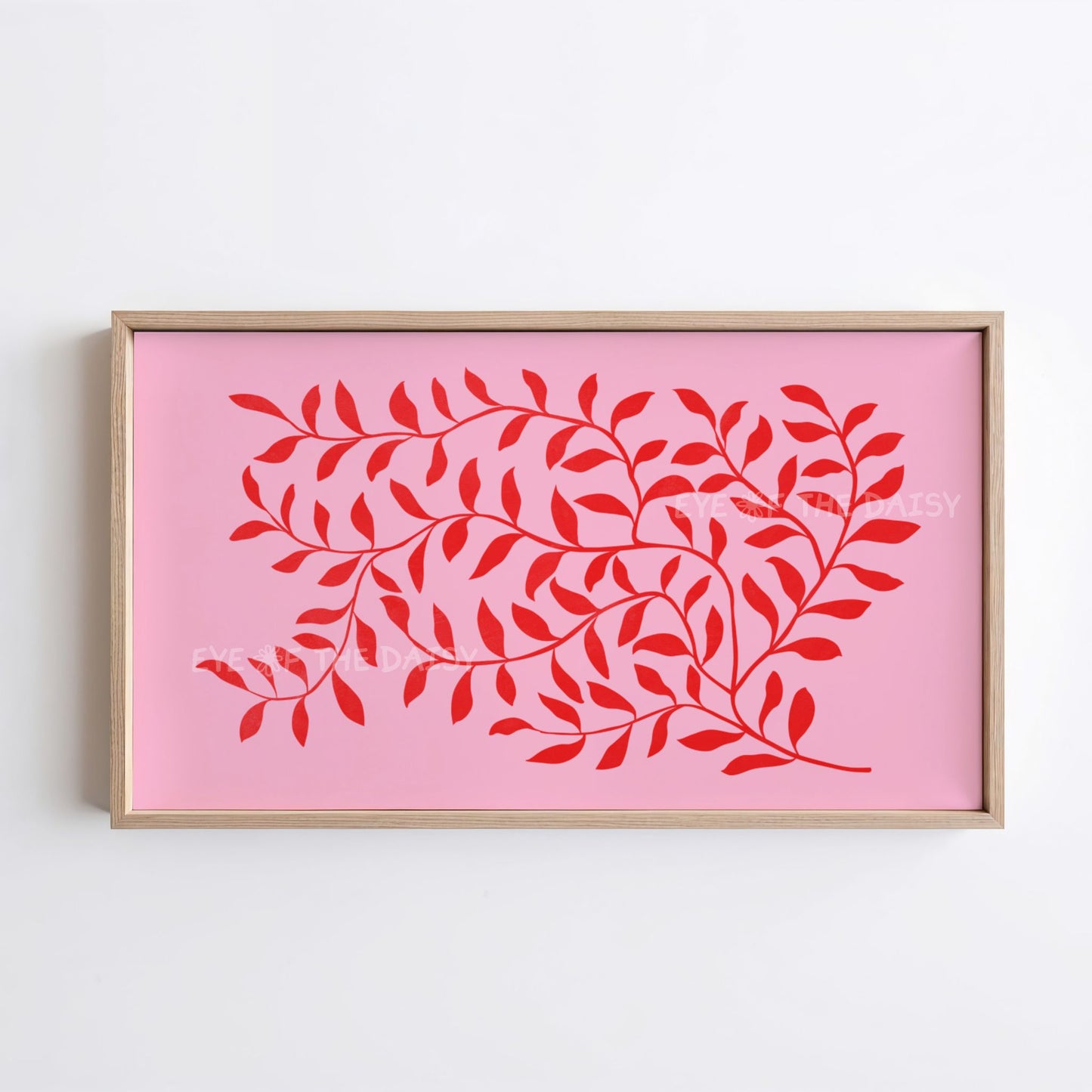 Pink Red Abstract Leaf 4K TV Art | Vibrant Maximalist Botanical Art for TV Screen
