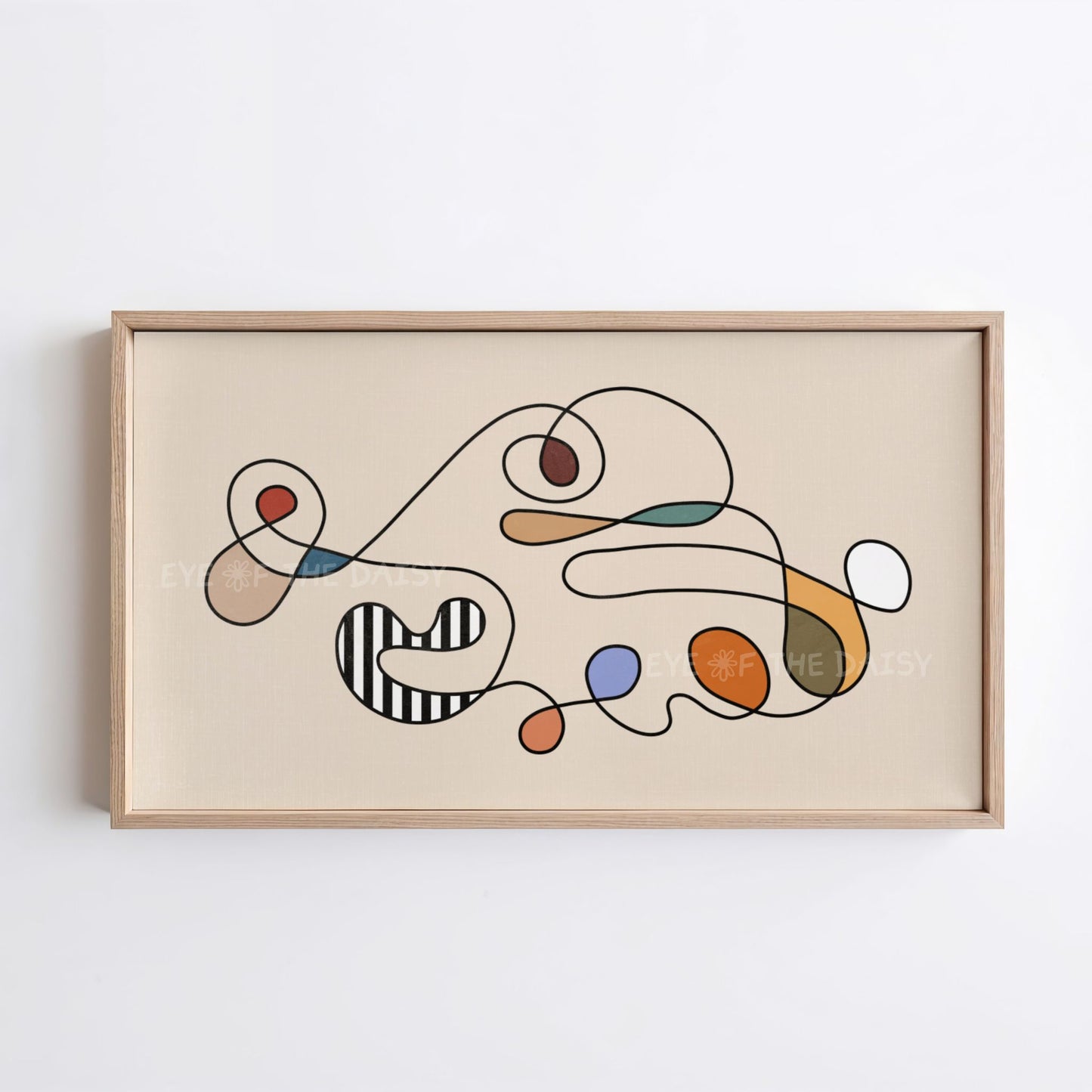 Mid Century Modern Abstract 4K TV Art | Minimal Scribble Line Art for TV Screen