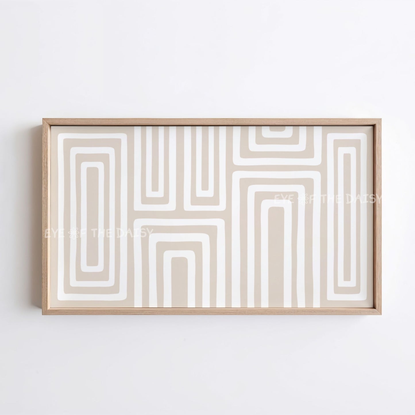 Beige White Minimal Geometric Abstract 4K TV Art | Neutral Contemporary Boho TV Art 4K