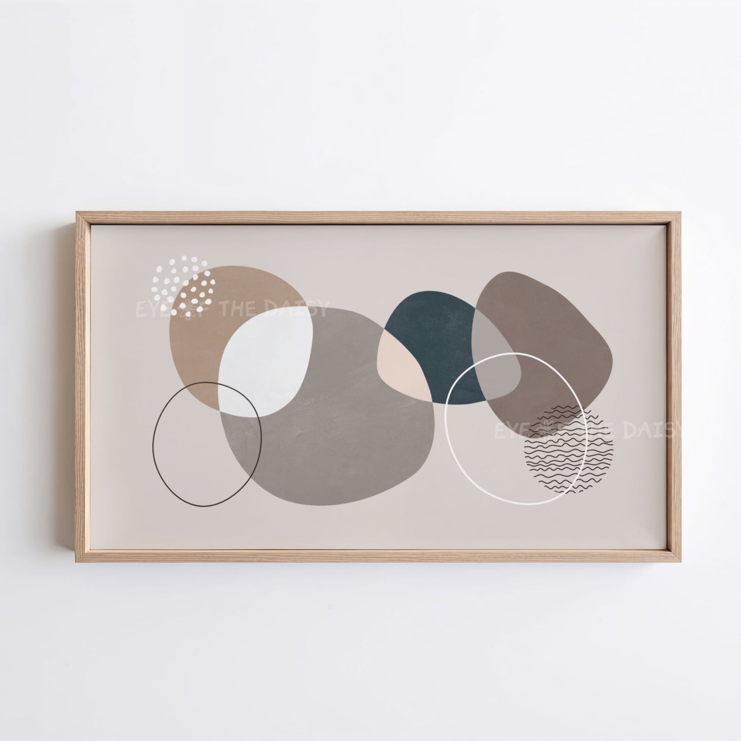 Grey Modern Abstract 4K TV Art | Contemporary Organic Shapes Art for TV Screen