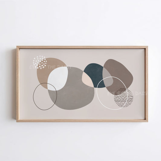 Grey Modern Abstract 4K TV Art | Contemporary Organic Shapes Art for TV Screen