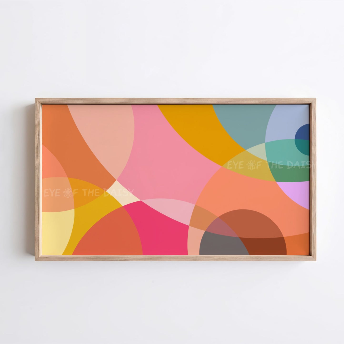 Pink Mustard Yellow Abstract 4K TV Art | Geometric Contemporary Art for TV Screen 4K