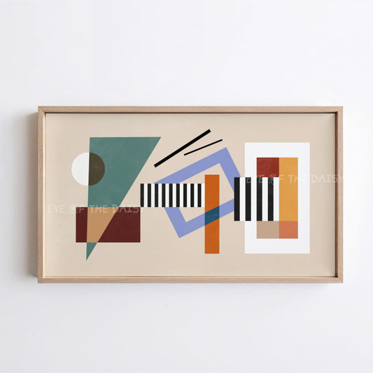 Colourful Bauhaus Style Abstract 4K TV Art | Mid Century Modern Art for TV Screen 4K